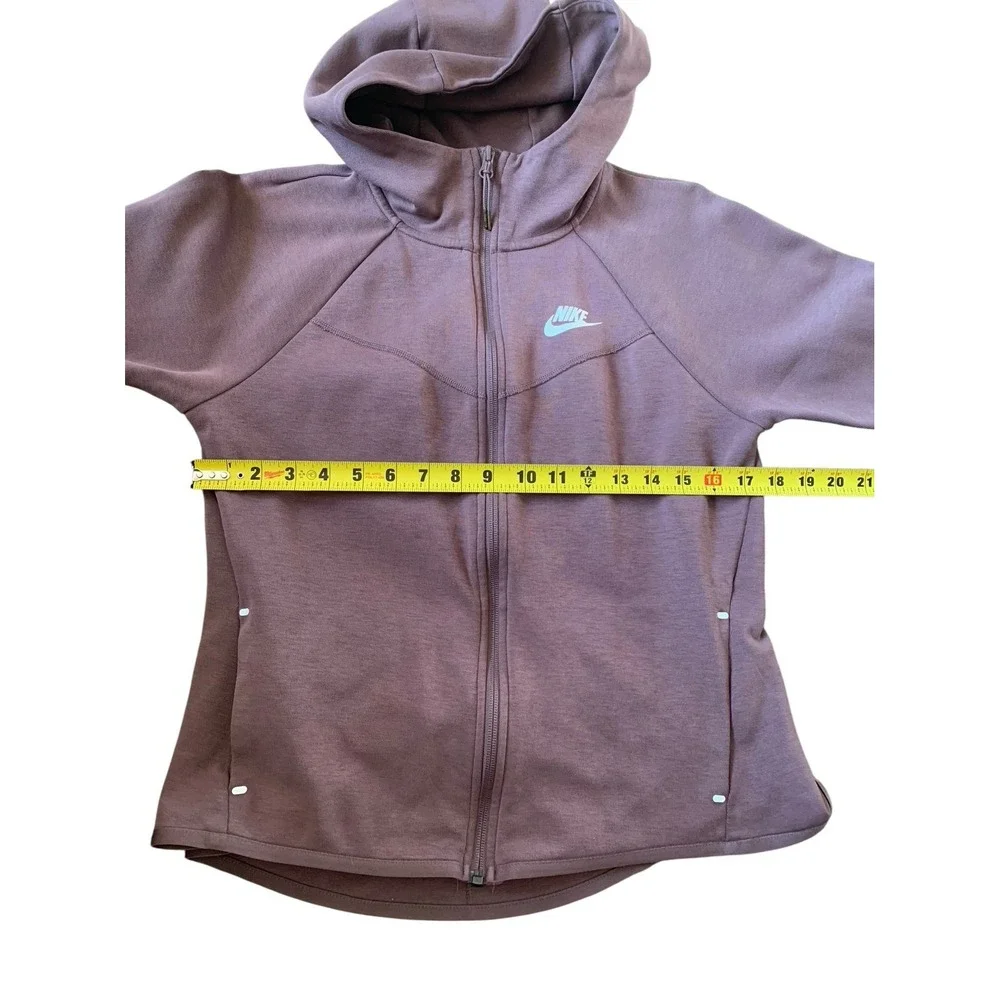 Nike Tech Fleece Hoodie Women Size M Mauve Brown Full Zip Jacket Athleisure Core